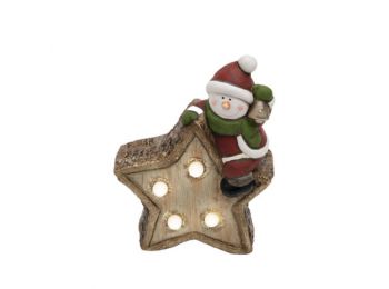 LED-es kerámia asztali dísz, csillag