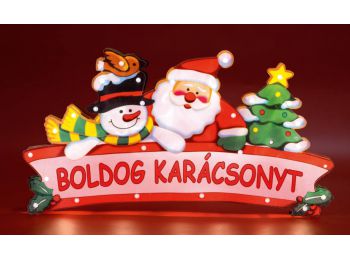 Világító ablakdísz, Boldog karácsonyt, 230V