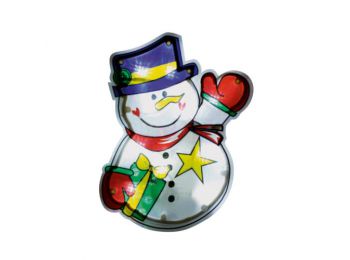 LED-es ablakdísz, hóember, 21cm, 4,5V