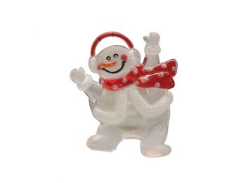 LED-es ablakdísz, hóember, tapadókorongos, 3V