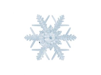 LED-es ablakdísz, hókristály, tapadókorongos, 3V