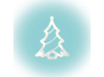 LED-es ablakdísz, karácsonyfa, 19cm, 4,5V