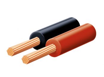 Hangszóróvezeték, piros-fekete, 2x0,15 mm, 100 m/tekercs