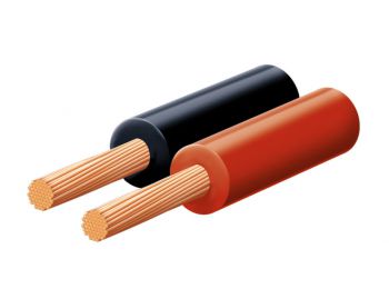 Hangszóróvezeték, piros-fekete, 2x0,5mm, 100m/tekercs