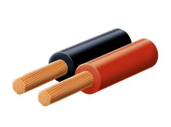 Hangszóróvezeték, piros-fekete, 2x0,75mm, 100m/tekercs