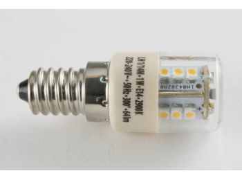 LED izzó, henger, E14, 1W, 64lm