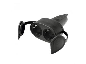 Földelt dupla aljzat egyenes kábelvezetéssel