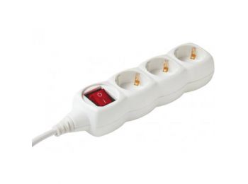 Hálózati elosztó, kapcsolós, 3 aljzat, 3m