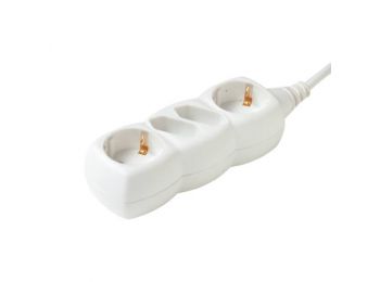 Hálózati elosztó, 4 aljzat (2 euró + 2 földelt), 3m