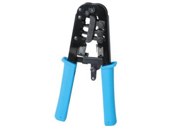 Crimpelőfogó, telefondugóhoz, fém, 210mm