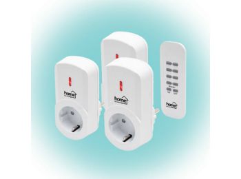 3 db távirányítható hálózati aljzat, távirányítóva