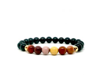 Mokait és ónix karkötő