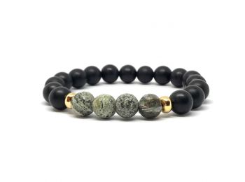 Ónix és nemes-szerpentin karkötő