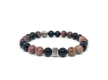 Ónix és rodonit ragyogás karkötő