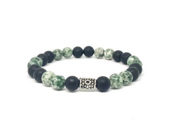 Faachát és matt ónix rusztikus karkötő