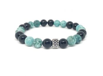 Matt festett kvarc és ónix ragyogás karkötő