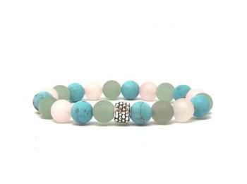 Rózsakvarc, Aventurin és Türkiz ragyogás karkötő