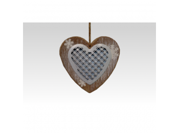 Fémbetétes szív dekoráció   12 cm