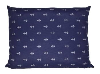 MISI SÖTÉTKÉK Horgonymintás díszpárna 50x60 cm