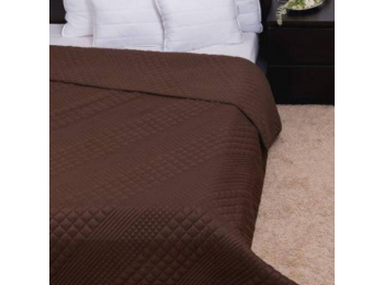 CLARA csokoládébarna / kocka steppelt ágytakaró 235x250 