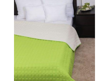 LAURA zöld-törtfehér ágytakaró 235x250 cm