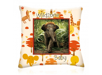 WILD ZONE Baby KIS ELEFÁNT állatos díszpárna   28x28 cm