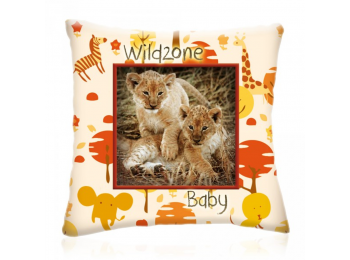 WILD ZONE Baby KIS OROSZLÁNOK állatos díszpárna  28x28 c