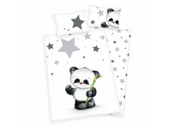 PANDÁS 2 részes ovis ágynemű szett 100x135+40x60 cm