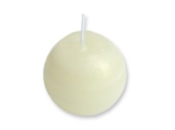 Törtfehér rusztikus GÖMB gyertya   8 cm