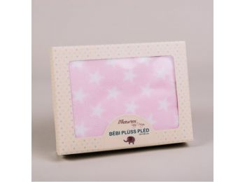 RÓZSASZÍN CSILLAGMINTÁS PLÜSS BABAPLÉD Pink Star 100x75