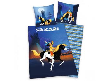 YAKARI KÉK 2 részes gyermek ágynemű-garnitúra 135x200+8