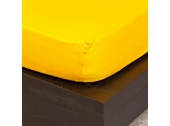 KUKORICASÁRGA gyermek jersey gumis lepedő 70x140 cm