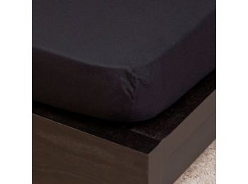 FEKETE jersey gumis lepedő 90-100x200 cm