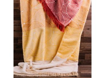 SUNSHINE pamut-akril mintás pléd 150x200/200x220 cm