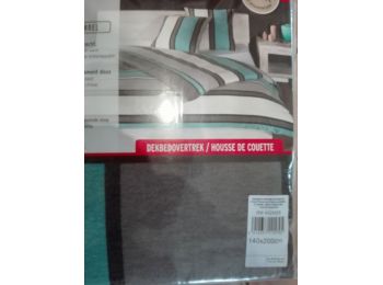 PAMUT-FLANEL PLUS Szürke-Türkiz 2 részes ágynemű-garnit