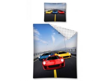 AUTÓS 3 CARS 2 részes ágynemű-garnitúra 140x200+70x80 c