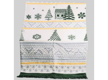 CHRISTMAS TREE KARÁCSONYI pamut-akril mintás pléd 150x200