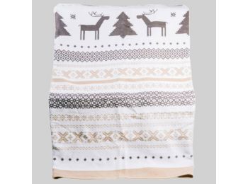 CHRISTMAS SKANDINÁV KARÁCSONYI pamut-akril mintás pléd 1