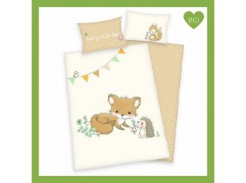 RÓKÁS-SÜNIS 2 részes biopamut ovis ágynemű-garnitúra 