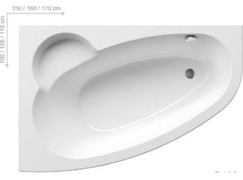 RAVAK Asymmetric akrilkád 170x110 cm jobbos