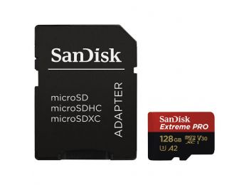 Sandisk MicroSDXC Extreme PRO kártya 128GB, 170MB/s C10, V3