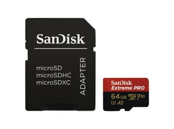Sandisk MicroSDXC Extreme PRO kártya 64GB, 170MB/s C10, V30