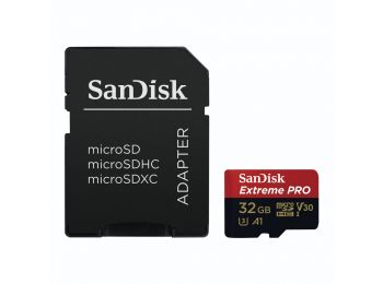Sandisk MicroSDXC Extreme PRO kártya 32GB, 170MB/s C10, V30, UHS-I, U3, A2