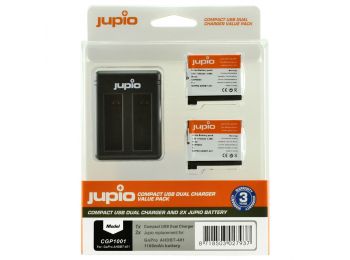 GoPro AHDBT-401 HERO4 1160mAh utángyártott akciókamera akkumulátor és Compact USB Dual Charger Ki...