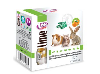 Lolo Lime - Orange mineral block for rodents 40 g