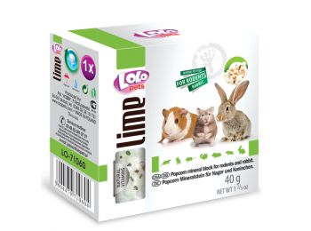 Lolo Lime - Pop corn mineral block for rodents 40 g