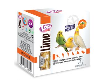 Lolo Lime - Orange mineral block for birds 35 g
