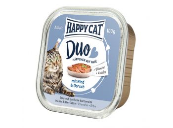 Happy Cat Duo pástétomos falatok marha-tőkehal macskatáp 100 g