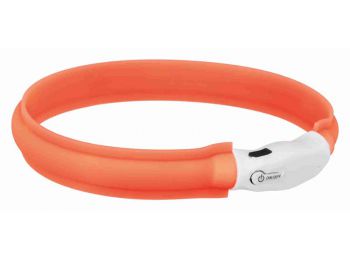 Trixie Nyakörv Világító,Usb-s  L–XL 70cm/25 mm Narancs