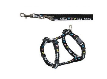 Trixie Puppy Szett hám+póráz 23-34/8mm 2m fekete